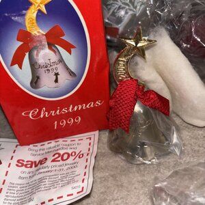 Vintage Christmas Bell 1999 Silverplated Engraved International Silver Co NTS